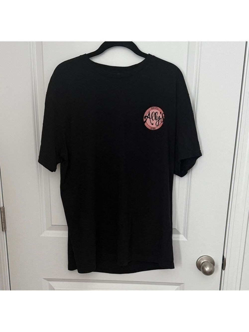 Gildan Black Tee with Pink Graphic